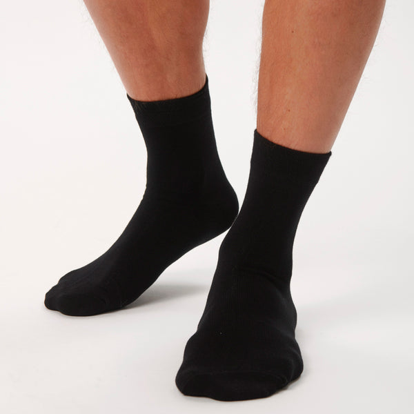 5 par sorte sokker med kort skaft til herre fra Copenhagen Bamboo – Bambustøj.dk